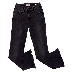 Frame black Le crop mini boot fringe hem jeans women’s size 23